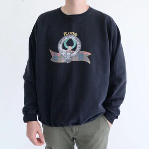 Vintage Hanes  Black Ross Crewneck Sweater Size XL